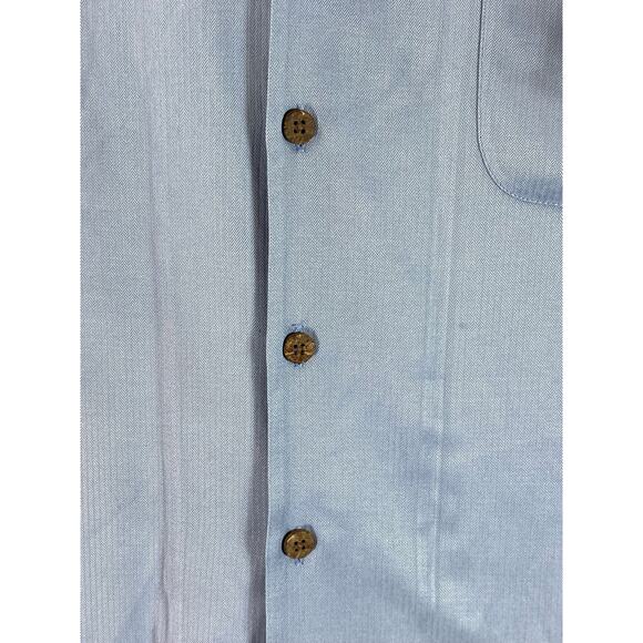 TOMMY BAHAMA Men's Blue Vintage Silk/Cotton Button-Up Short Sleeve Shirt SZ L - Picture 6 of 15